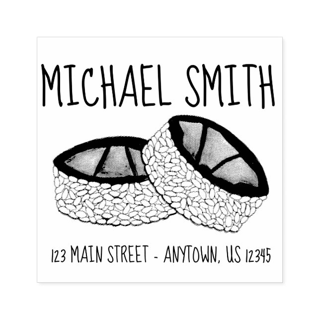 Avocado Roll Japansk Food Sushi Foodie Adress Stämpel (Tryck)