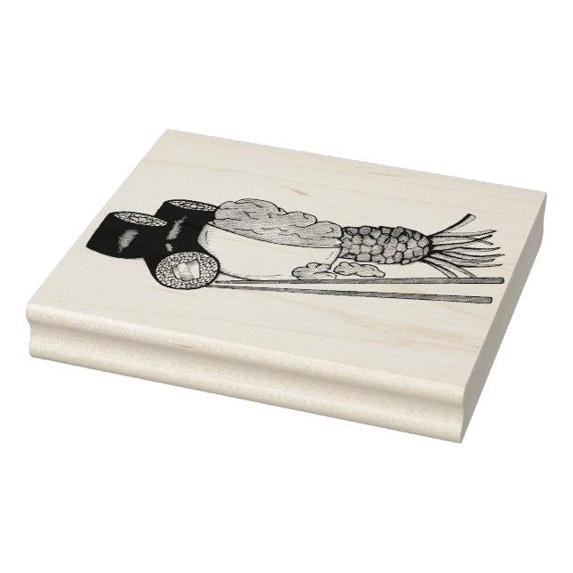 Avocado Roll Wasabi Sushi Japanska livsmedelsresta Stämpel (Stämpel)