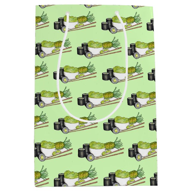 Avocado Rolls Wasabi Sushi Japansk livsmedelsmidda (Framsidan)