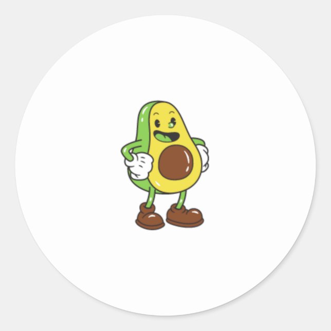 Avocado Runt Klistermärke (Framsida)