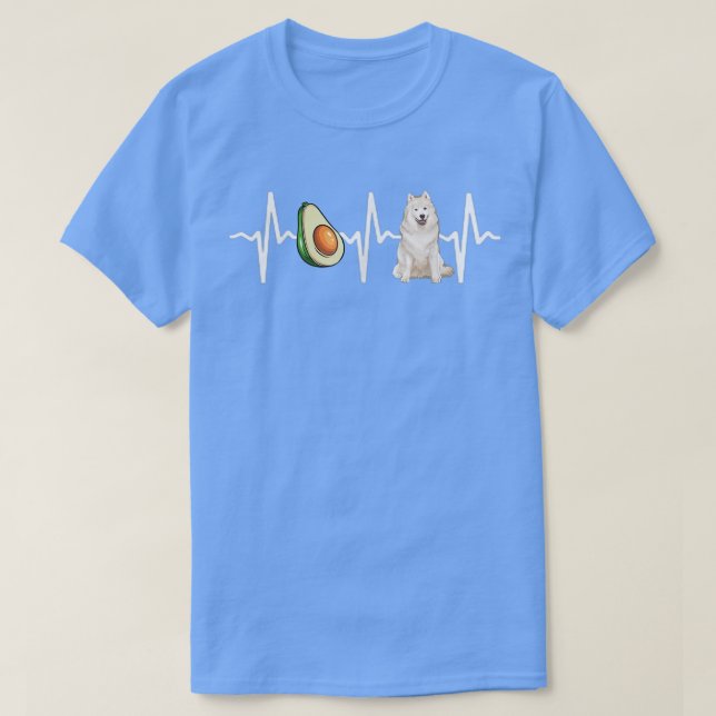 Avocado Samoyed Heartslag Hund älskare T Shirt (Design framsida)