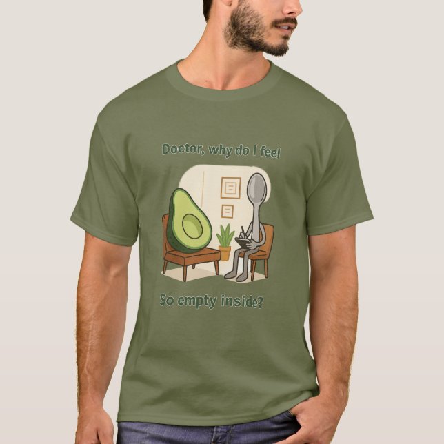 Avocado Seeks Help From Spoon Therapist T Shirt (Framsida)