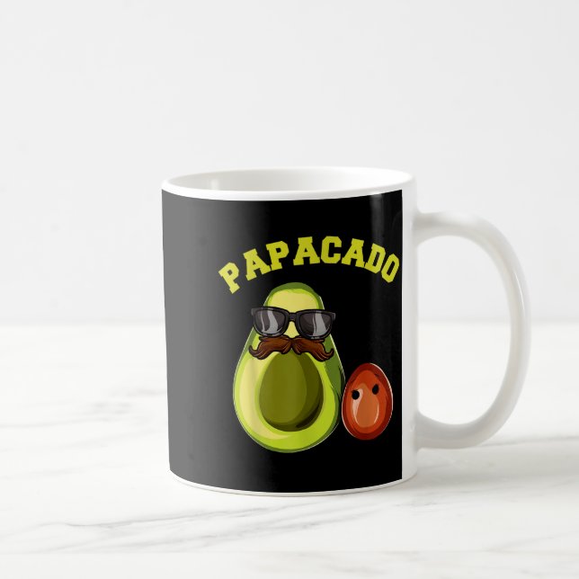 Avocado Shirt For Men, Papacado Pregnancy Announce Kaffemugg (Höger)