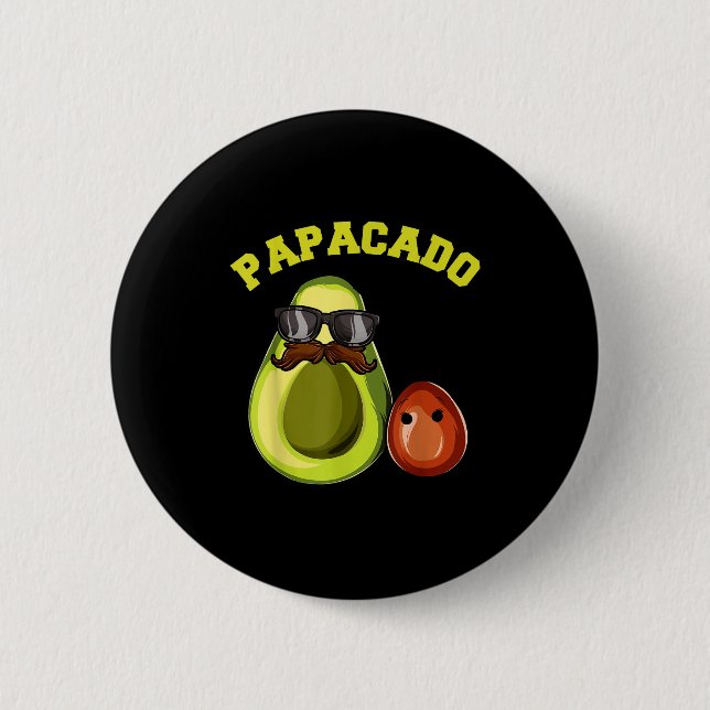 Avocado Shirt For Men, Papacado Pregnancy Announce Knapp (Framsida)