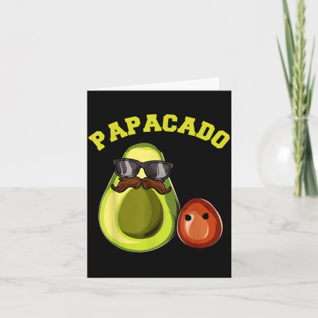 Avocado Shirt For Men, Papacado Pregnancy Announce Kort (Framsida)