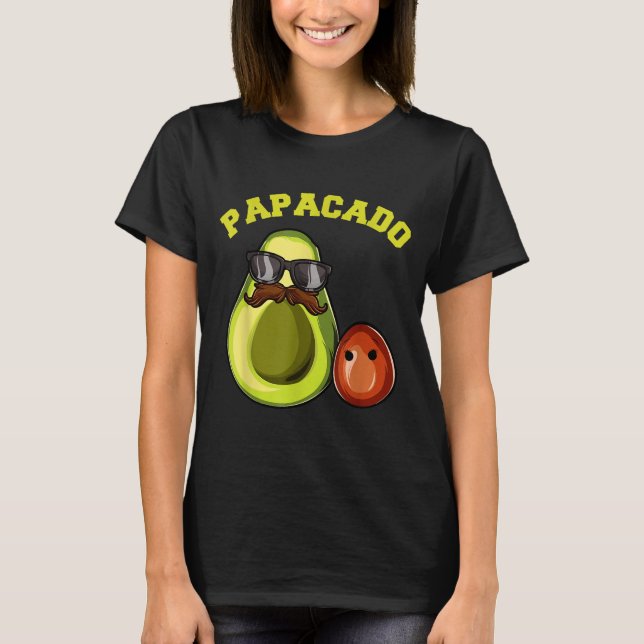Avocado Shirt For Men, Papacado Pregnancy Announce T Shirt (Framsida)