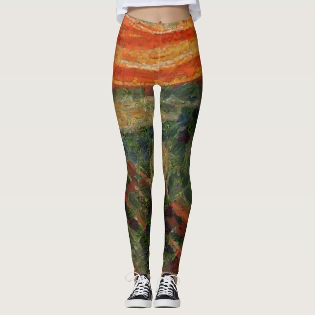Avocado Skräm Fine Art Vegan Spoof Leggings (Framsida)