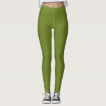 Avocado Solid Plain Färg Leggings<br><div class="desc">#6A7E22 Avocado, fast färg</div>