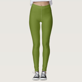 Avocado Solid Plain Färg Leggings