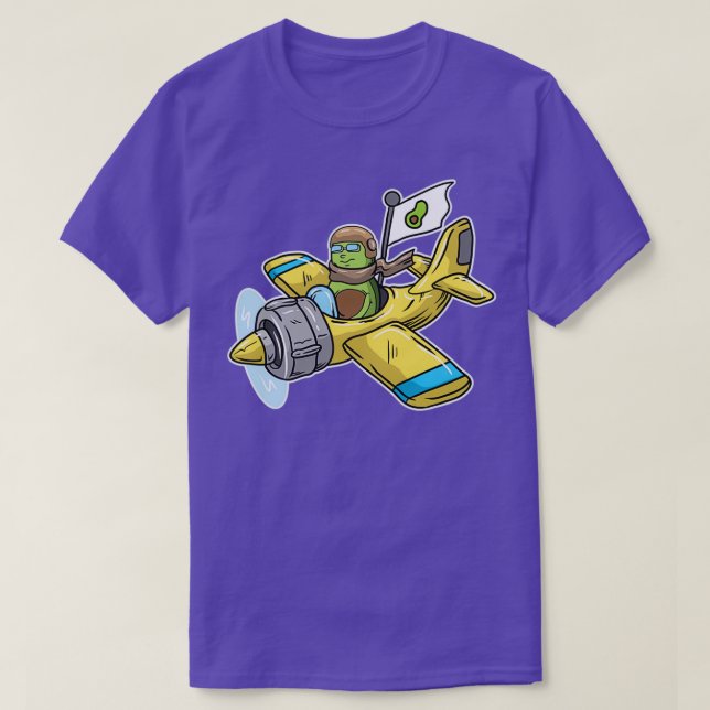 Avocado som flyger på ett flygplan t shirt (Design framsida)