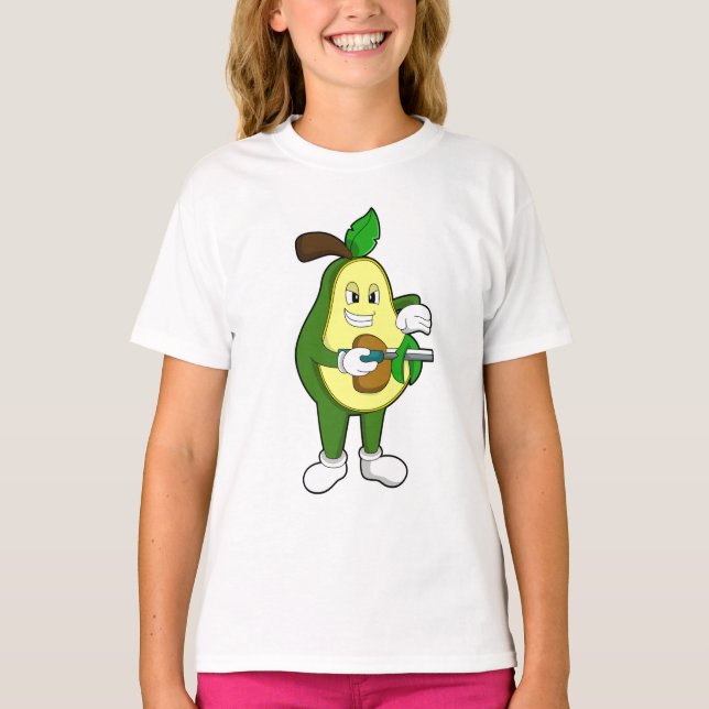 Avocado som Hairdresser med Razor T Shirt (Framsida)