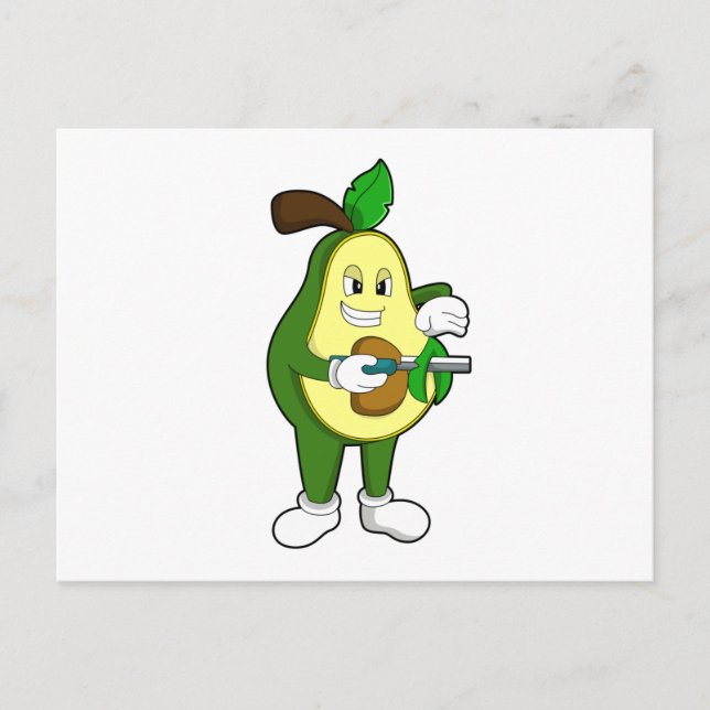 Avocado som Hairdresser med Razor Vykort (Framsida)
