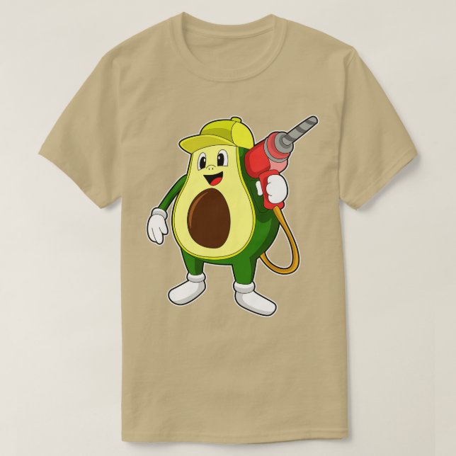 Avocado som hantverkare med borrmaskin t shirt (Design framsida)
