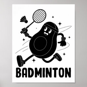 Avocado, som spelar Badminton Healthy Vegetarian F Poster