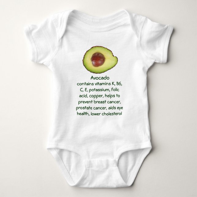 Avocado, spädbarn, onsie creeper tee shirt (Framsida)