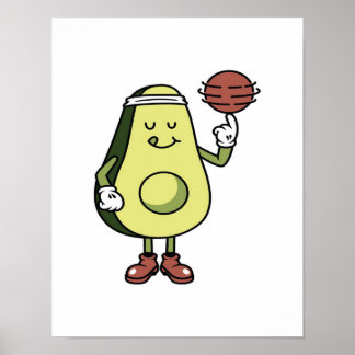Avocado Spela Boll- Funny Avocado Älskare Gift Poster