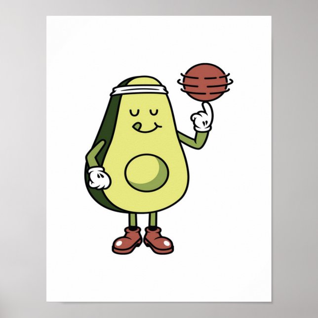 Avocado Spela Boll- Funny Avocado Älskare Gift Poster (Framsidan)