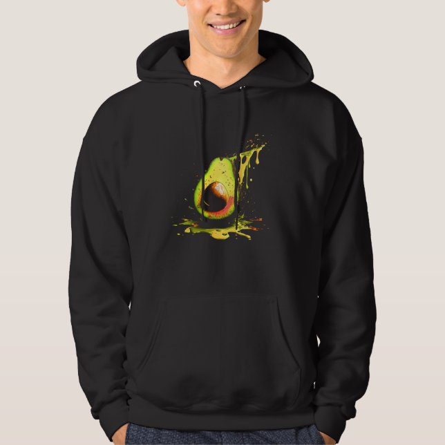 Avocado Splash Vegan Vegetarian Healthy Food Hoodie (Framsida)