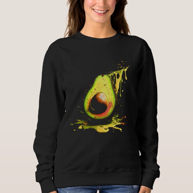 Avocado Splash Vegan Vegetarian Healthy Food T Shirt (Framsida)