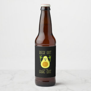 Avocado Sten ut med din guak ut Ölflaska Etikett