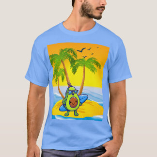 Avocado-surfan på ön t shirt