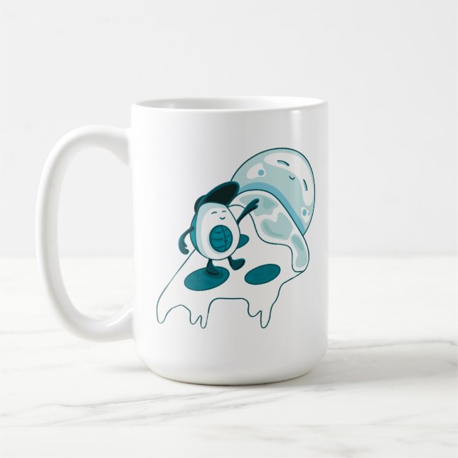 Avocado Surfing på ett segment av Pizza Ice-versio Kaffemugg (Vänster)