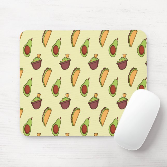 Avocado Taco Gult Square Mouse Pad Musmatta (Med mus)
