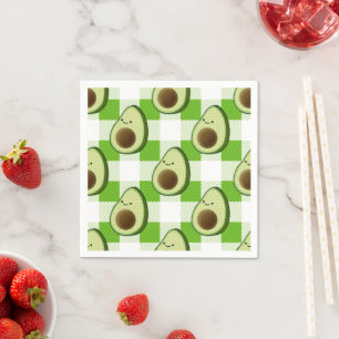 Avocado Tartan Mönster, grönt och vit blekhet Pappersservett