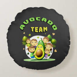 Avocado-teamet Rund Kudde