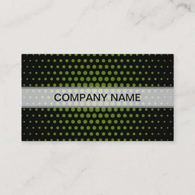 Avocado Techno Dots Modern Black Visitkort (Framsida)