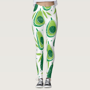Avocado, texturerad frimärke, sömlös mönster. leggings