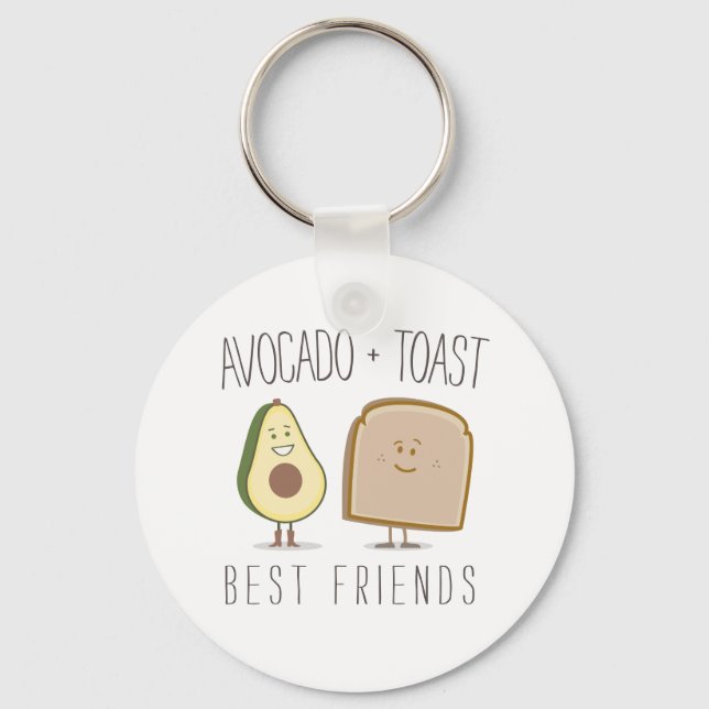Avocado + Toast Best Friends Funny Keychain Nyckelring (Framsida)