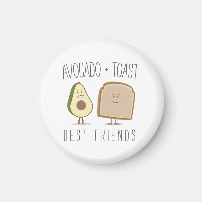 Avocado + Toast Best Friends Funny Magnet (Framsidan)