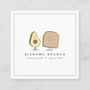Avocado + Toast Brunch Restaurant Chef Square Fyrkantigt Visitkort