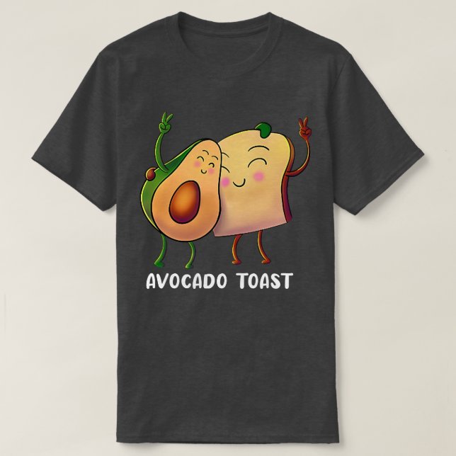 Avocado Toast Fruit Alligator Pear Bread Vegan Ve T Shirt (Design framsida)