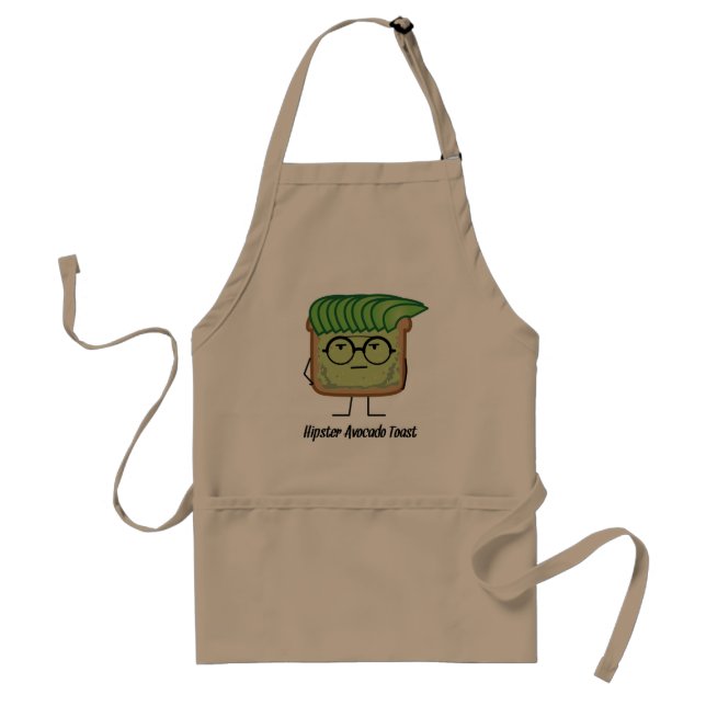 Avocado Toast Hipster-glasögon, greashår Förkläde (Framsidan)