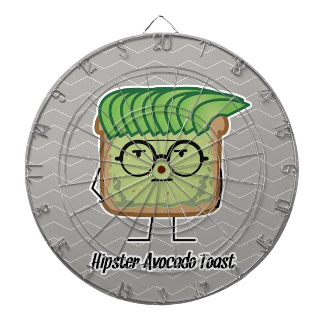 Avocado Toast Hipster glasögon, grekiskt hår Darttavla (Framsidan)