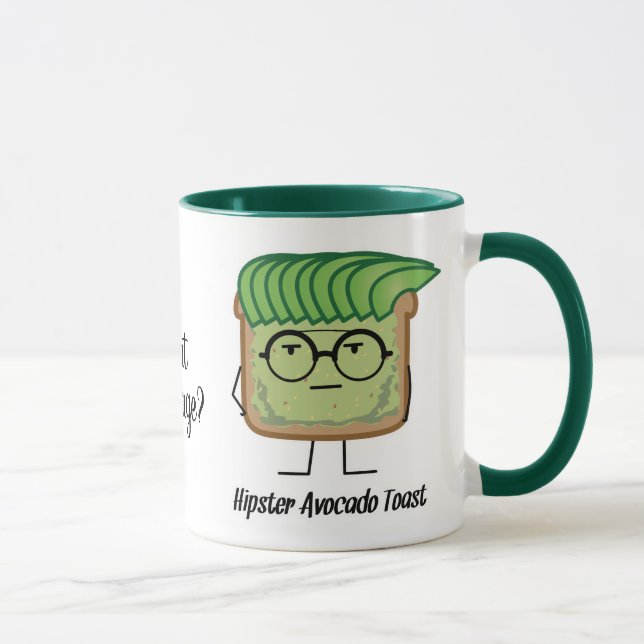 Avocado Toast Hipster glasögon, grekiskt hår Mugg (Höger)