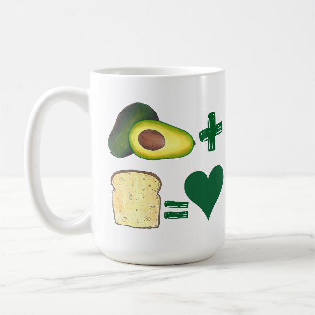 Avocado + Toast = Kärlek Foodie for Pair Heart Kaffemugg (Vänster)