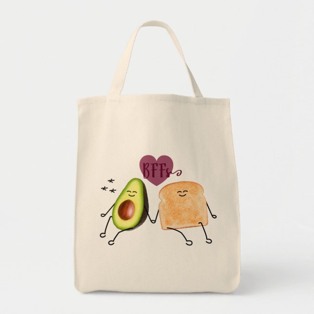 Avocado Toast Organic Cotton Tote Bag Tygkasse (Framsidan)