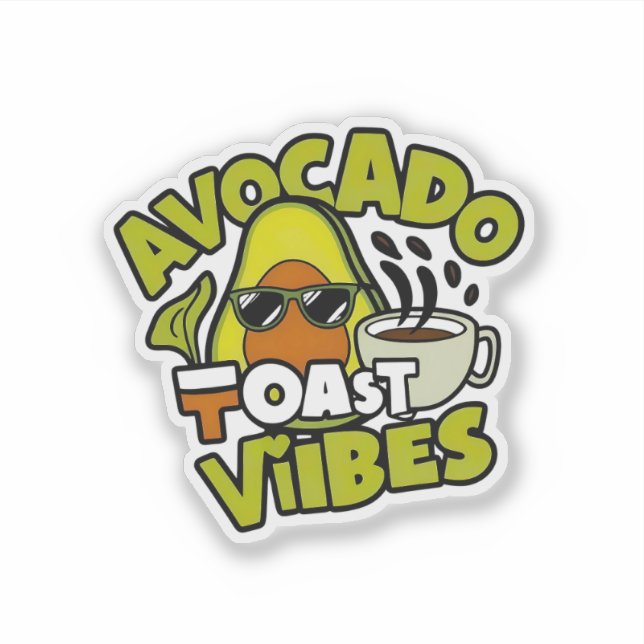 Avocado Toast Vibes Klistermärken (Framsida)