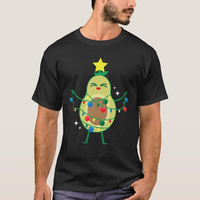 Avocado Träd Funny Coola Vegan Vegetarian jul T Shirt (Framsida)