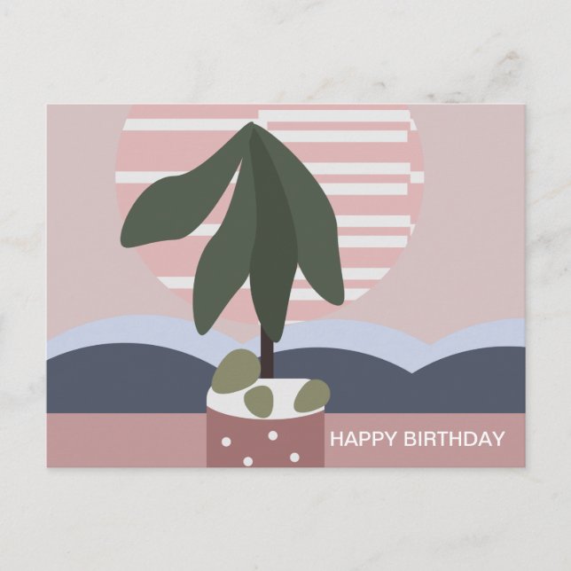 Avocado Träd  Mute Birthday Vykort (Framsida)