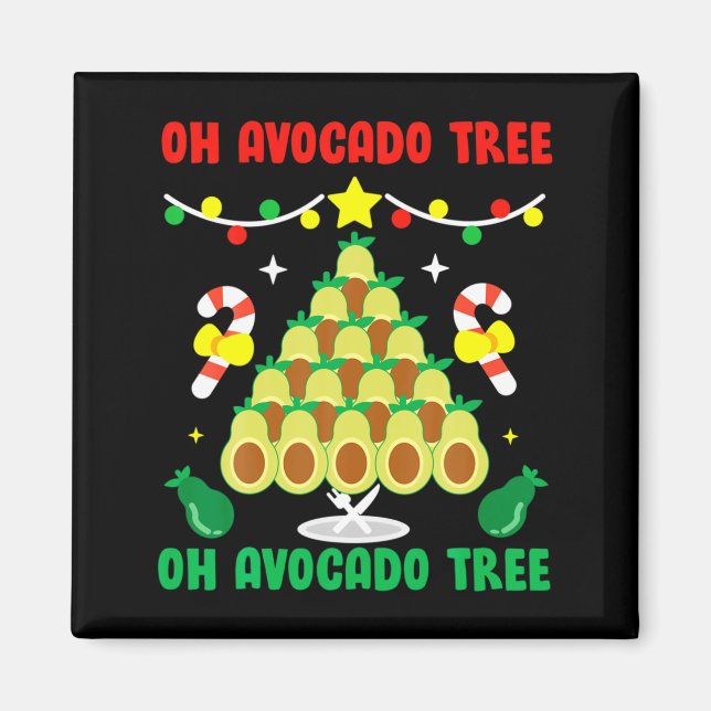 Avocado Tree Funny Food Vegan Christmas Gift  Magnet (Framsidan)
