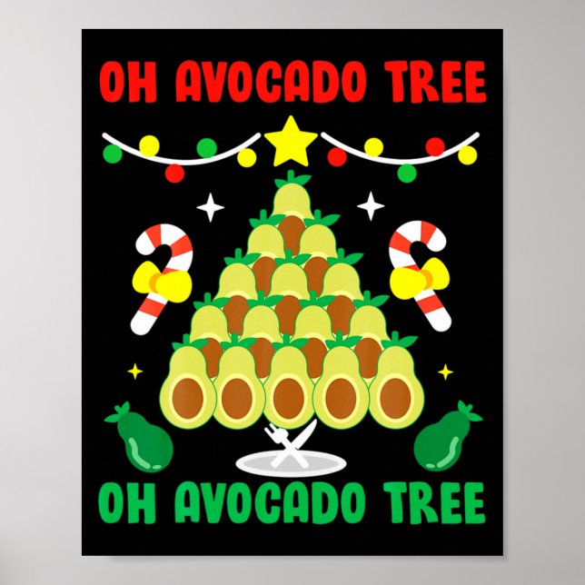 Avocado Tree Funny Food Vegan Christmas Gift  Poster (Framsidan)