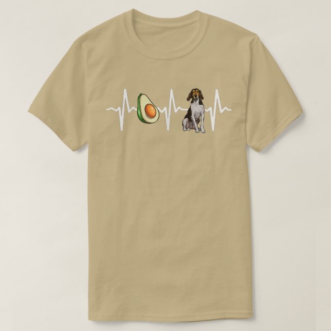 Avocado Treeing Walker Coonhound Heartslag Hund Lo T Shirt (Design framsida)