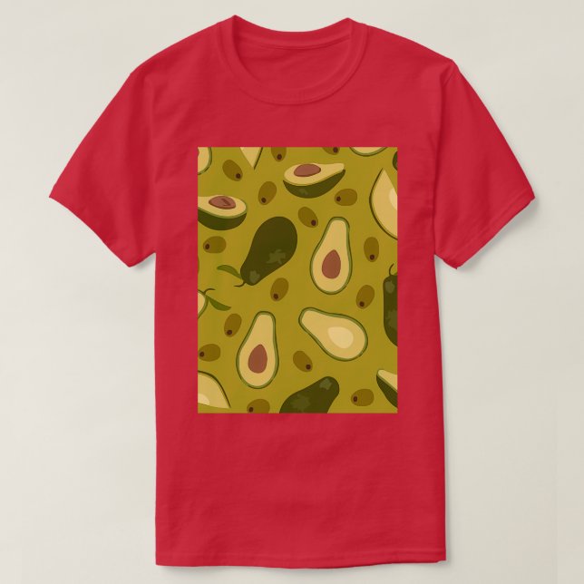 Avocado Tropical Delicious Stil Blommigt T Shirt (Design framsida)