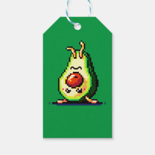 Avocado uppifrån och ned - Lustigt Pixel Art Food  Presentetikett