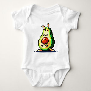 Avocado uppifrån och ned - Lustigt Pixel Art Food  T Shirt