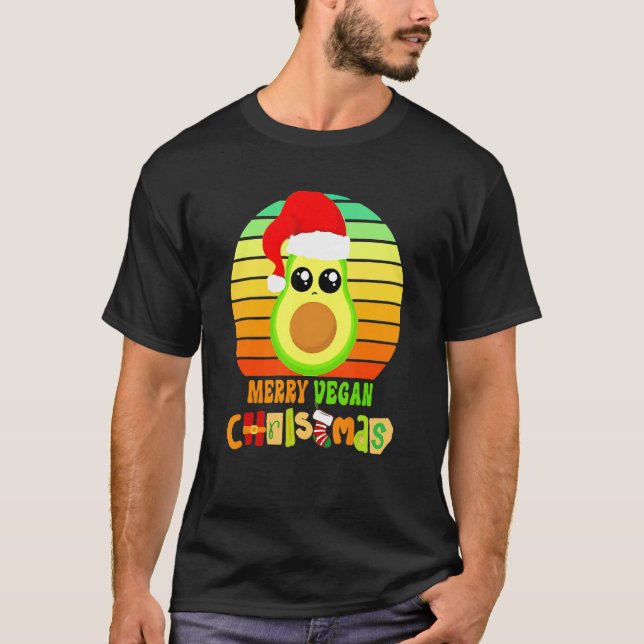 Avocado Vegan Christmas Santa Avocado Fruit Vegan T Shirt (Framsida)